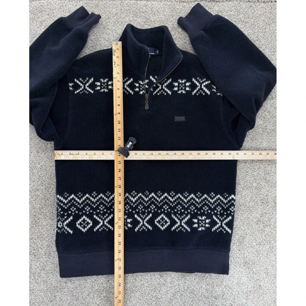 Vintage Polo Ralph Lauren Sweater Mens Large Blue 1/4 Zip Nordic Fair Isle USA